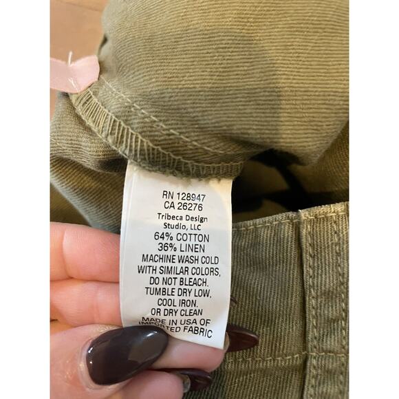 NILI LOTAN Jenna Pant with Tape Khaki Pants Military Army Olive Green, Size 00 - Picture 8 of 8